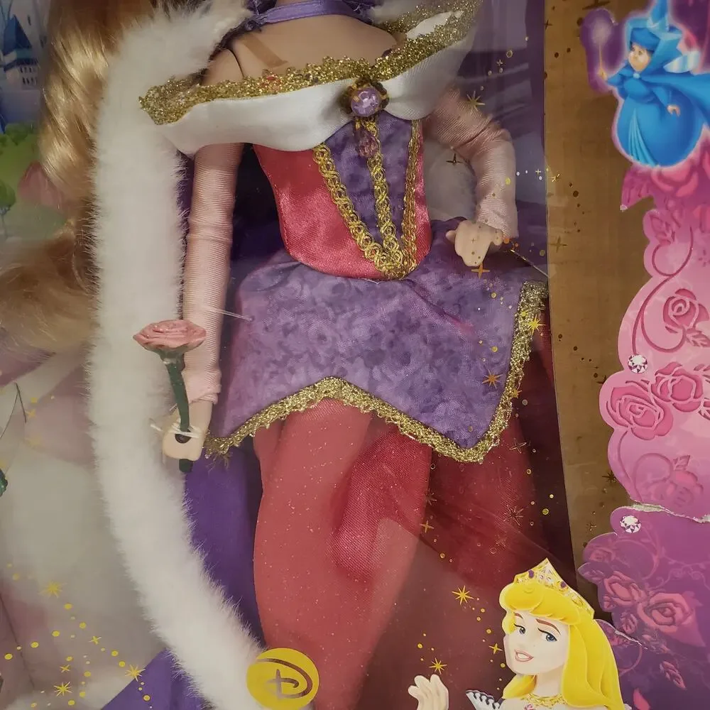 Disney Princess Sleeping Beauty Aurora Porcelain Doll Brass Key Keepsakes